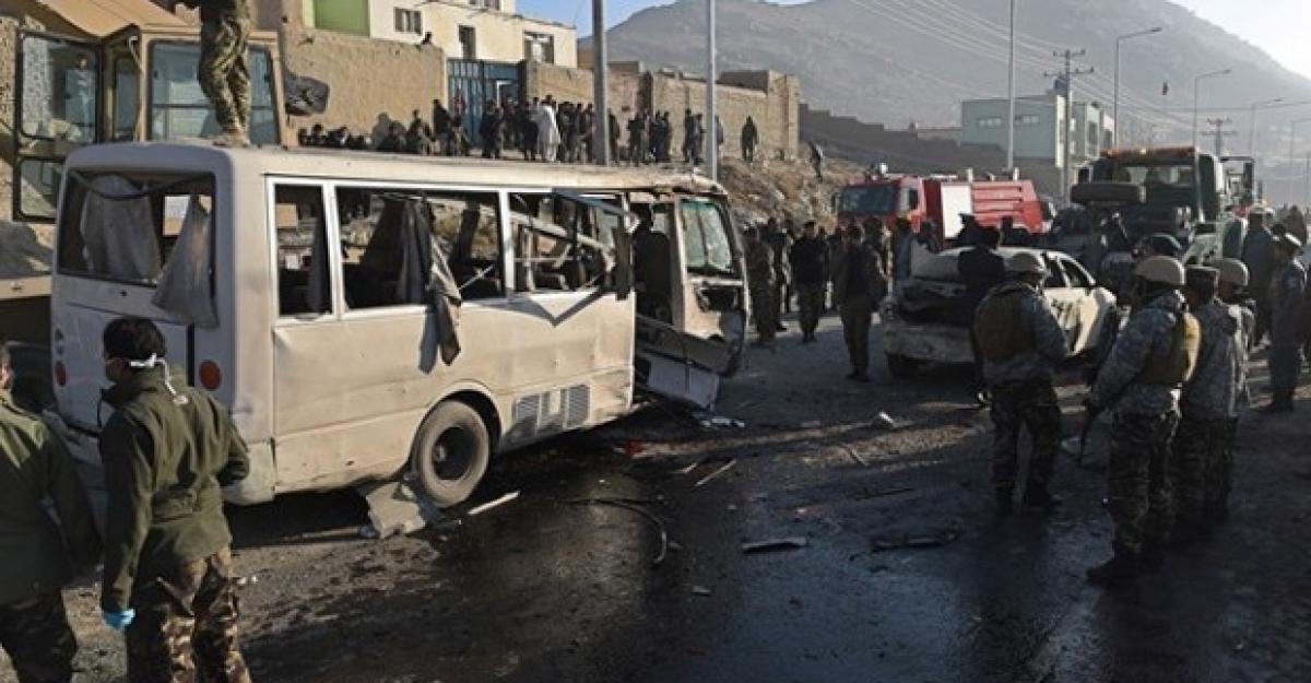 Suicide bomber attacks bus carrying security personnel in Kabul